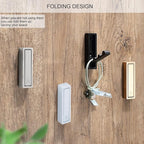 Foldable Coat Hooks 2 Pack,Heavy Duty Wall Hooks for Hanging Coats Towels Backpacks Bags Brushed Gold Towel Hooks for a Functional Home (Gold, 2)