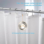 AmazerBath White Shower Curtain Fabric, Waffle Shower Curtain Polyester, Luxury Cloth Shower Curtains for Bathroom, Hotel Quality, Machine Washable, Heavy Duty, 72 x 72 Inches (Matte White)