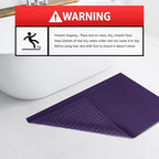 American Soft Linen Bath Rug, 17 in 24 in 100% Cotton Bath Mats Rugs for Bathroom, Slip Reducer Washable Shaggy Form Area Rugs, Purple Bath Rug