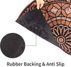Door Mat Welcome Mat, Heavy Duty Outside Door Mat 23.6 x 35.4 Inch Round Front Door Rug Doormat for Entrance Home Non-Slip Rubber Rug for Front Door, Entryway, Patio (Orange)