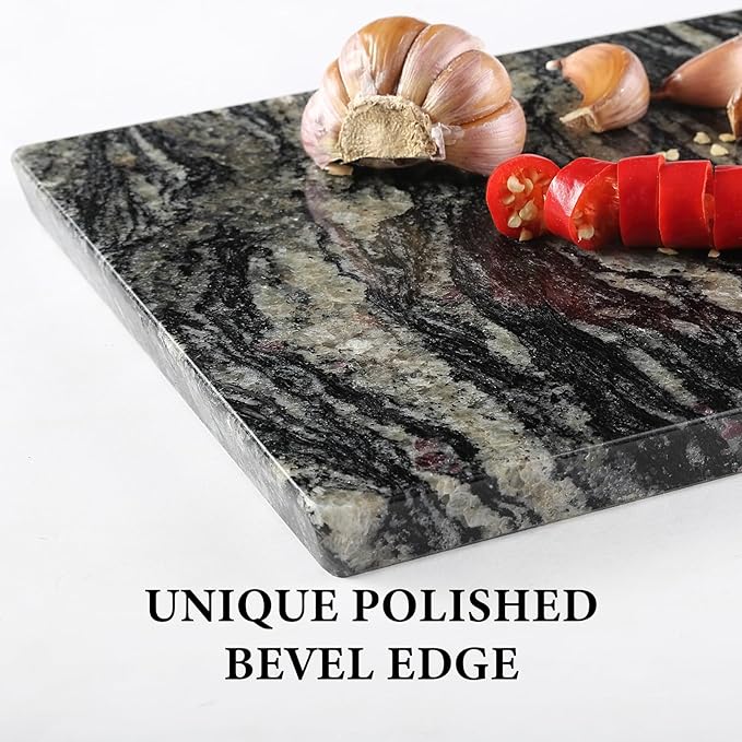 Koville Brazilian Natural Marble Cutting Board for Kitchen, 12x8inch Hand Crafted Marble Slab for Cheese, Charcuterie, Pastry Board - Wedding Gift, House Warming Gift