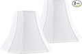 White - Ivory Square Cut Corner Bell Lamp Shade Set of 2 Medium Lampshade 6.5``Top×13``Bottom×10.6``Hight(Spider) Modern Lamp Shade for Table & Floor Lamp - Lampshade Replacement