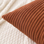 MIULEE Pack of 2 Corduroy Soft Soild Decorative Square Throw Pillow Covers Cushion Cases Pillowcases for Sofa Bedroom Car 16 x 16 Inch 40 x 40 Cm Dark Rust