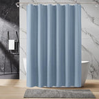Inhousolu Fabric Shower Curtain Waffle Weave, Fog Blue 230 GSM Heavy Duty, Weighted Hem, 8 Metal Hooks, Water Repellent, Machine Washable, Hotel Spa Luxury Bath Curtain Set, 36 x 72 Inch