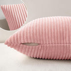 MIULEE Pack of 2 Pillow Covers Soft Soild Decorative Square Throw Pillow Covers Set Cushion Cases Pillowcases for Sofa Bedroom Car 12 x 12 Inch 30 x 30 Cm Pink