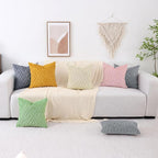 Pallene Grey Throw Pillow Covers 24x24 Set of 2, Soft Plush Faux Fur Decorative Couch Pillow Covers for Sofa Bed Living Room Pillow Cases with 3D Diamond Pattern