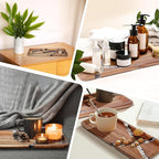 Anyvape Acacia Wood Serving Trays with Resin Inlay – 3-Piece Wooden Charcuterie Boards Set for Cheese, Fruit, Appetizers, Durable Kitchen Platters & Home Decor (14 x 5.5 x 0.78 Inches)
