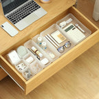 Poeland 10 Pcs Drawer Organizer Tray Storage Box for Bedroom Dresser Bathroom Kitchen, Frosted