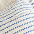 Throw Pillow Covers 22x22 Set of 2 Striped Fringe Pillow Cover Farmhouse Cushion Covers with Tassel Neutral Boho Pillows Decorative Square Pillowcase for Couch Sofa Bed, Blue