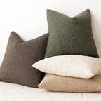 Foindtower Set of 2, Decorative Textured Boucle Throw Pillow Covers Accent Solid Pillow Cases Neutral Soft Cozy Couch Cushion Case for Chair Sofa Bedroom Living Room Home Decor 24x24 Inch Moss Green