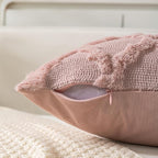 Set of 2 Soft Moroccan Throw Pillow Covers 20x20 Inch Plush Boho Decorative Pillow Cover Accent Cushion Case for Couch Sofa Bed, Pink