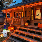 JMEXSUSS 2 Pack Halloween Solar Lights Outdoor, Total 400 LED 151FT Orange Solar Lights Outdoor Waterproof, 8 Modes Christmas String Light for Outside Tree Patio Yard Garden Halloween Decorations