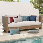 Sunbrella Decorative Outdoor Water Repellent Throw Pillows with Inserts, Set of 4, 20" x12" Pillows for Patio, Backyard, Bed, Couch, and Patio Furniture, Spectrum Ruby