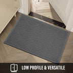 Sturdy Front Door Mat, Absorbent Muddy Dirt Resist Welcome Door Mats Outdoor Indoor, Stain and Fade Resistant, Non-Slip Rubber Backing Low Profile Doormat for Entryway, 60×36, Charcoal