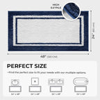 GRANNY SAYS Microfiber Bathroom Rugs Non Slip Washable, Water Absorbent Bathroom Mats for Tub, Soft Bath Mats for Bath Floor & Shower, 24" x 48", Navy Blue Bath Rugs