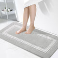 Gray Bathroom Rugs 24x47, Non Slip Washable Bath Mats,Super Soft Microfiber Bathroom Runner, Plush Fluffy Absorbent Bath Rugs for Sink Tub Basin Shower Floor