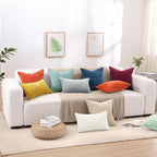 decorUhome Couch Throw Pillow Covers 18x18 Set of 2, Decorative Soft Euro Neutral Chenille Pillow Covers with Elegant Design for Sofa Bed Living Room Home Decor, Beige