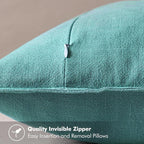 MIULEE Decorative Linen Pillow Covers 18x18 Inch Turquoise Boho Farmhouse Neutral Couch Throw Pillows for Bed Pack of 2 Accent Coastal Modern Pillowcase Summer Sofa Livingroom Home Decor