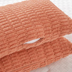 Fancy Homi Coral Long Body Lumbar Lumbar Decorative Throw Pillow Covers 14x36 Inch for Bed Couch Bedroom Bench, Soft Corduroy Rectangle Solid Pillow Case, Rustic Farmhouse Boho Room Decor