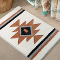 Bathroom Rugs White Boho Bath Mat Non Slip, Soft Absorbent Washable Aztec Bath Rug Floor Mat for Bathroom Shower Tub Modern Decor 18x24