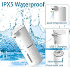 Automatic Liquid Soap Dispenser,Touchless Hand Soap Dispenser 13.5oz/400ml USB Rechargeabled Dispenser Electric,Wall Mounted 4 Levels Adjustable Soap Dispenser Pump for Bathroom Kitchen Dish Soap