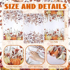 Newwiee 7 Pcs Fall Pumpkin Shower Curtain Sets Vintage Pumpkin Bathroom Set Thanksgiving Bathroom Curtain Shower Set Include Towels Non Slip Rugs Toilet Lid Cover Bath Mat(Fall Pumpkins Leaves)