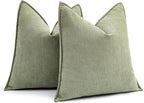 MIULEE Pack of 2 Sage Green Decorative Pillow Covers 16x16 Inch Soft Chenille Luxurious Couch Throw Pillows Farmhouse Cushion Covers with Elegant Design for Sofa Bedroom Living Room Home Decor