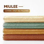 MIULEE Boho Farmhouse Throw Pillow Covers 18x18 Inch Set of 4 Summer Modern Natural Decorative Cushion Covers Soft Corduroy Home Decor for Couch Bed Sofa Living Room Orange Teal Gradient Series