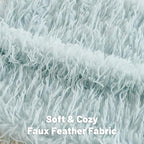 FUTEI Light Blue Decorative Throw Pillow Covers 18x18 Inch Set of 2,Soft Fluffy Faux Feather Texture Cushion Cases,Modern Home Luxury Decor for Couch Bed Living Room