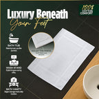 Pearl Linens Pack of 6 100% Cotton Bath Mat 18x25 inches, Soft & Absorbent Quick Dry Bathroom Mat Set, Not Bathroom Rugs, After Shower Mat, Bath Tub Mat, 687 GSM, Machine Washable, White
