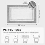GRANNY SAYS Microfiber Bathroom Rugs Non Slip Washable, Water Absorbent Bath Mats for Tub Non Slip, Soft Bath Mats for Bathroom Floor & Shower, Long Bath Rug, 24" x 36", Grey Rug