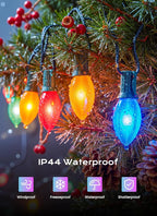 Brightown C9 LED Christmas Lights Outdoor, 25 FT 25 Multi-Colored Connectable C9 String Lights for Christmas Tree Patio Roofline Garden Backyard Holiday Party Indoor Outdoor Decoration, Green Wire