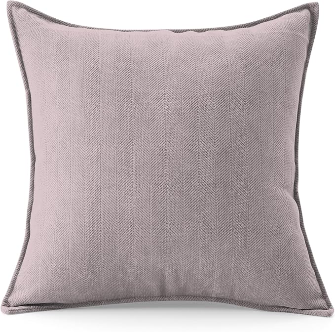 Luxury Tweed & Chenille Throw Pillow Covers – Set of 2 (18" x 18") with Soft and Luxurious Textures Decorative Throw Pillows for Couch, Bed, and Home Decor (Pink)
