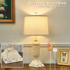 26.5" Farmhouse Table Lamp Set of 2, 3-Way Dimmable Touch Control Bedside Lamps Vintage Rustic Side Table Nightstand Lamps for Bedroom Living Room Study Room