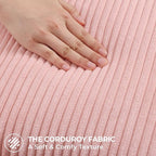 Mecatny Corduroy Decorative Throw Pillow Covers 12x20 Set of 2 for Sofa Living Room, Soft Neutral Boho Couch Pillow Covers for Home Decor, Pink