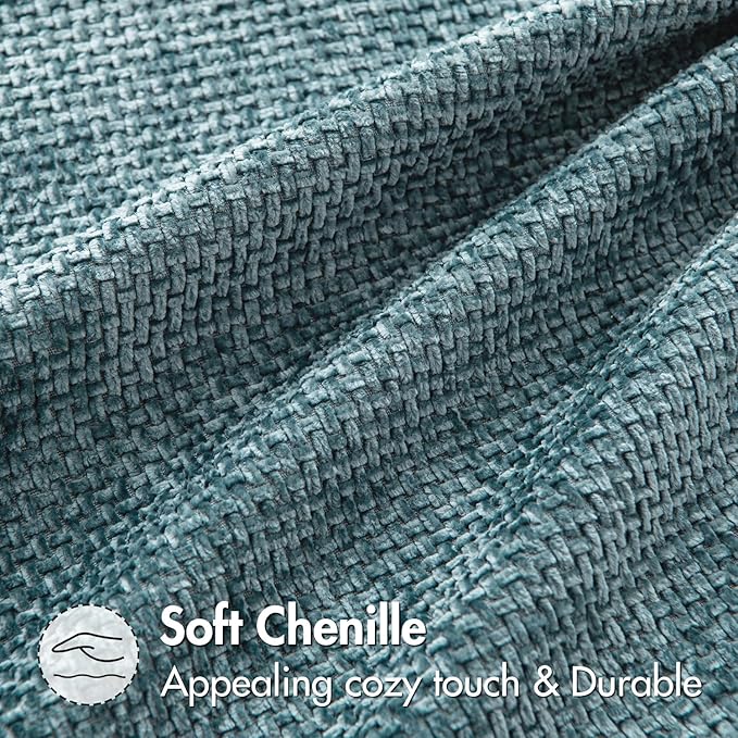 MIULEE Pack of 2 Couch Throw Pillow Covers 20x20 Inch Coastal Blue Modern Boho Accent Decorative Pillow Covers Soft Chenille Farmhouse Cushion Covers for Home Decor Bed Sofa Living Room