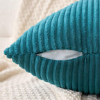 MIULEE Pack of 2 Corduroy Pillow Covers 12 x 20 Inch Lumbar Throw Pillow Covers Teal Pillowcases for Sofa Bedroom Couch