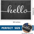 EARTHALL Funny Hello Mats Outside/Inside 48"x32", Front Door Mat Outdoor Entrance, Indoor Outdoor Mats for Home Entrance, Funny Doormat Outside/Inside Entrance, Front Porch Decor for Farmhouse