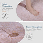 Walensee Bath Rug for Non-Slip Bath Mat (20 x 32, Dusty Pink) Water-Absorbent SoftMicrofiber Shaggy, Thick Plus Shower Mat