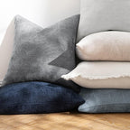MIULEE Pack of 2 Decorative Throw Pillow Covers Soft Chenille Throw Pillows Solid Textured Cushion Covers for Couch Sofa Bedroom Living Room 18x18 Inch, Light Grey