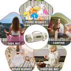 G GOOD GAIN Waterproof Picnic Blanket Portable with Carry Strap for Beach Mat or Family Outdoor Camping Party（Chartreuse）