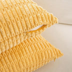 Fancy Homi 1 Pack Yellow Spring Long Lumbar Body Decorative Throw Pillow Covers 20x54 Inch for Bed Couch Bedroom Bench, Soft Corduroy Rectangle Solid Pillow Case 50x137 cm, Rustic Farmhouse Boho Decor