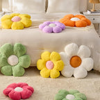 Green Flower Pillow 19.68 inch Flower Shaped Throw Pillows Daisy Plush Pillow Floor Pillows Seat Cushion Cute Aesthetic Decorative Throw Pillows for Bed Home Sofa Chair Couch Decor