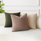 Foindtower Pack of 2, Curly Faux Fur Decorative Throw Pillow Covers Soft Neutral Plush Cushion Case with Zipper Cozy Modern Pillowcase for Home Living Room Couch Bed Sofa 20 x 20 Inch, Chocolate