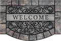 Door Mat Welcome Mat, Heavy Duty Door Mat 23.6 x 35.4 Inch Front Door Rug Doormat for Outdoor Entrance Home Non-Slip Rubber Rug for Front Door, Outside, Entryway, Patio (Grey Welcome)