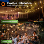 addlon 200FT(2 Pack*100FT) Solar String Lights Outdoor Waterproof with Remote, Dimmable Commercial Grade Solar Powered String Lights with 108 LED Bulbs, Hanging Light for Backyard Party Decor