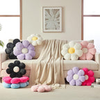 Xuyier Flower Pillow, Decorative Throw Pillow, 19.6“ Cute Daisy Pillow, Aesthetic Fun Decor Pillows for Bed, Flower Shaped Accent Cozy Pillow for Couch