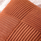 MIULEE Fall Rust Corduroy Pillow Covers Pack of 2 Boho Decorative Spliced Throw Pillows Soft Cross Patchwork Textured Pillowcases Home Decor for Livingroom Couch Bed Sofa 12x20 inch