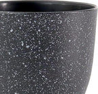 WOUSIWER Plant Pots 10/9/8 inch, Set of 3 Modern Decorative Plastic Planters with Drainage Holes and Saucers for House Plants Indoor Flowers Plants, Black with White Speckles