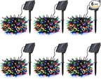 [6 Pack] Solar String Lights Multicolored, 236 FT 600 LED Solar Twinkle Light Outdoor with 8 Modes & Memory Function, Waterproof Chrismas Lights for Xmas Tree Party Decorations